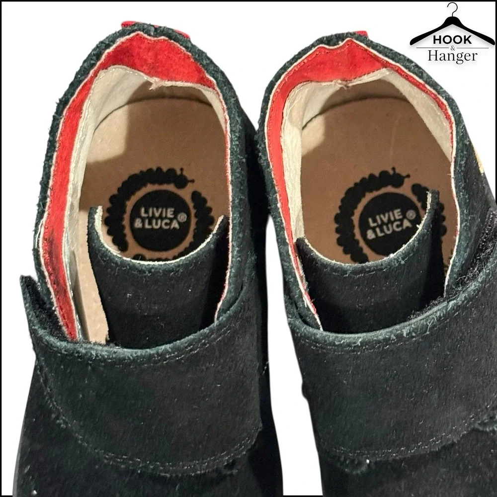 Livie & Luca Pollock Classic Black Suede Leather Baby Gift Toddler‎ Boots 6 NEW